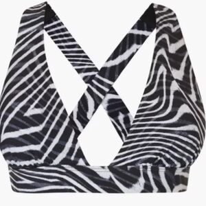 Sweaty Betty Peninsula Xtra Life Bikini Top Zebra Grey Exposure Black White